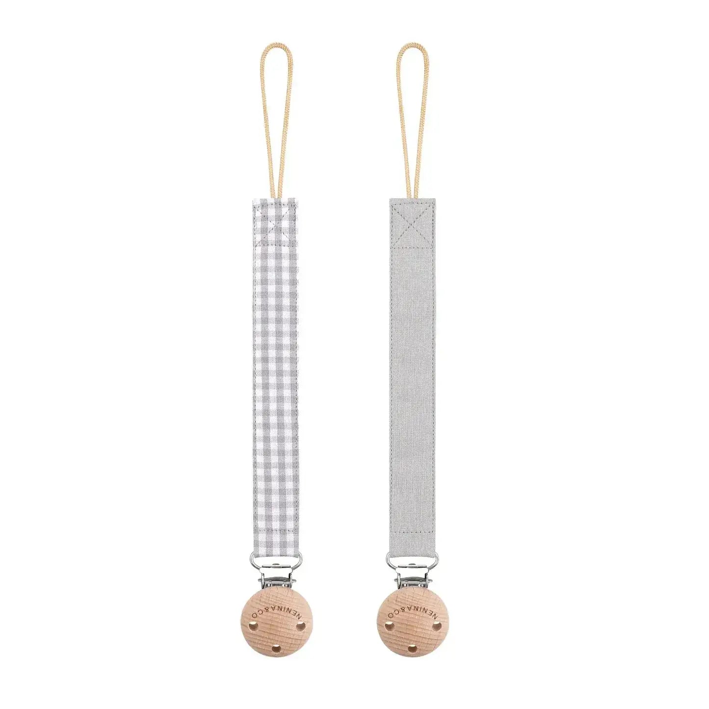 Pack 2 Chupeteros + 1 Chupete DIAMOND By Nenina & Co Gris