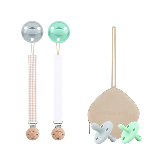 Pack 2 Chupeteros + 2 Chupetes CLÁSICO y DIAMOND + 1 Guardachupete Nenina & Co