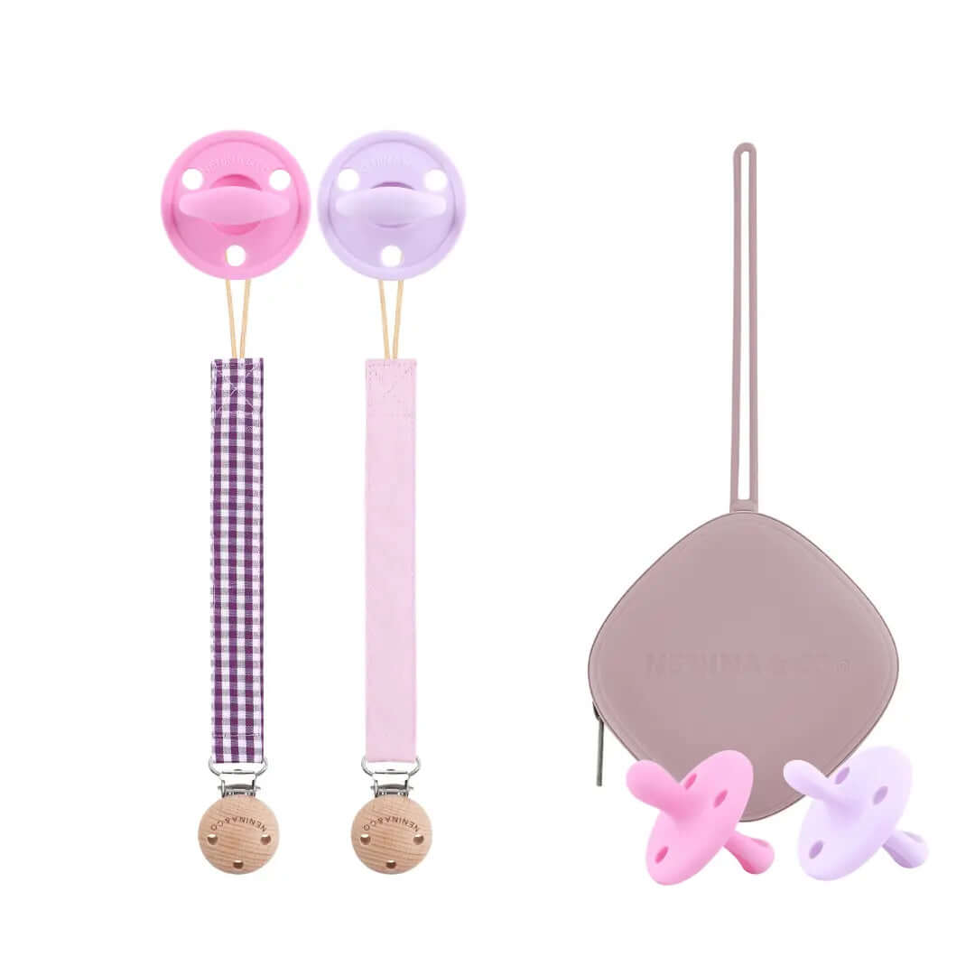 Pack 2 Chupeteros + 2 Chupetes CLÁSICO y DIAMOND + 1 Guardachupete Nenina & Co