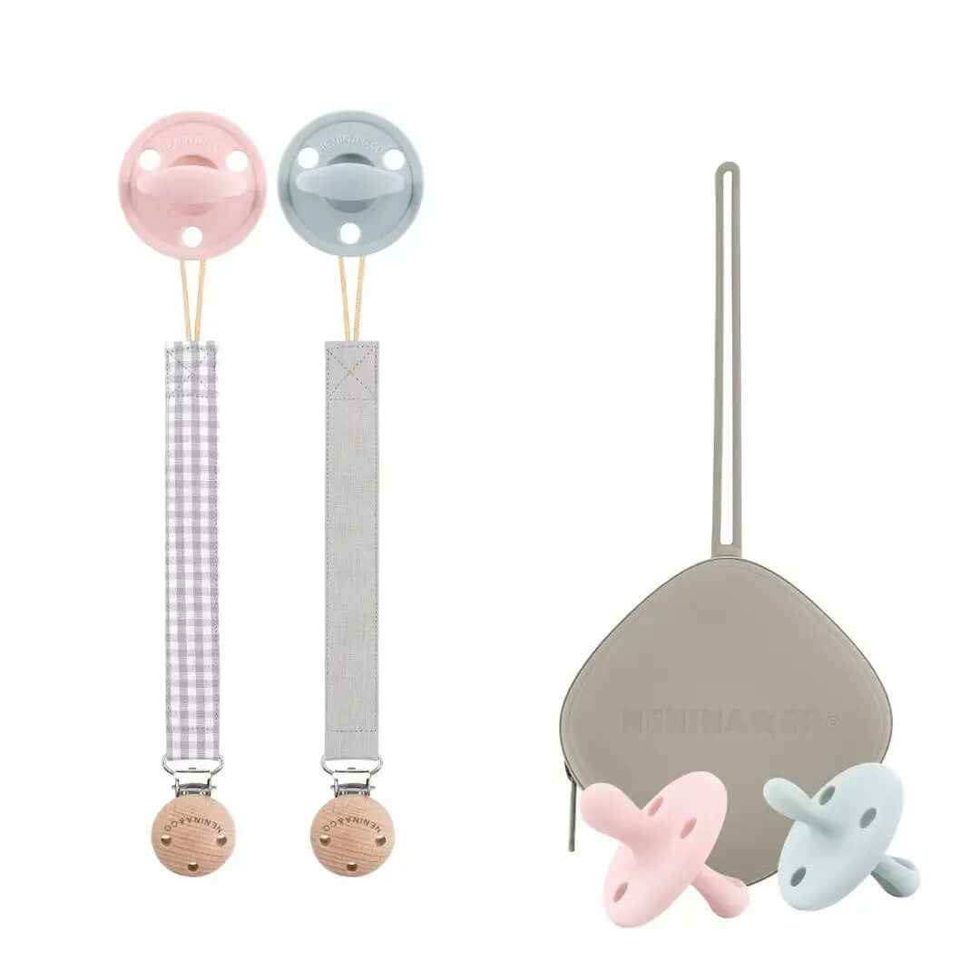 Pack 2 Chupeteros + 2 Chupetes CLÁSICO y DIAMOND + 1 Guardachupete Nenina & Co