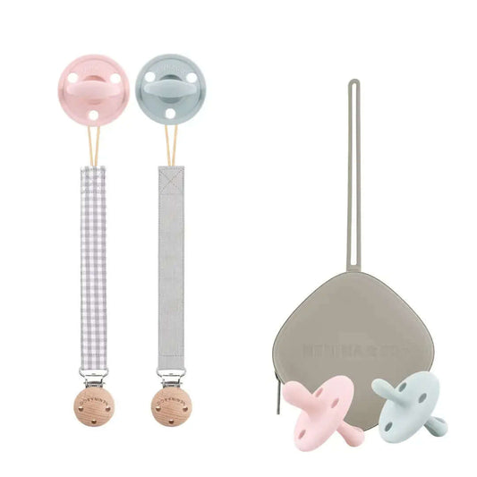 Pack 2 Chupeteros + 2 Chupetes CLÁSICO y DIAMOND + 1 Guardachupete Nenina & Co