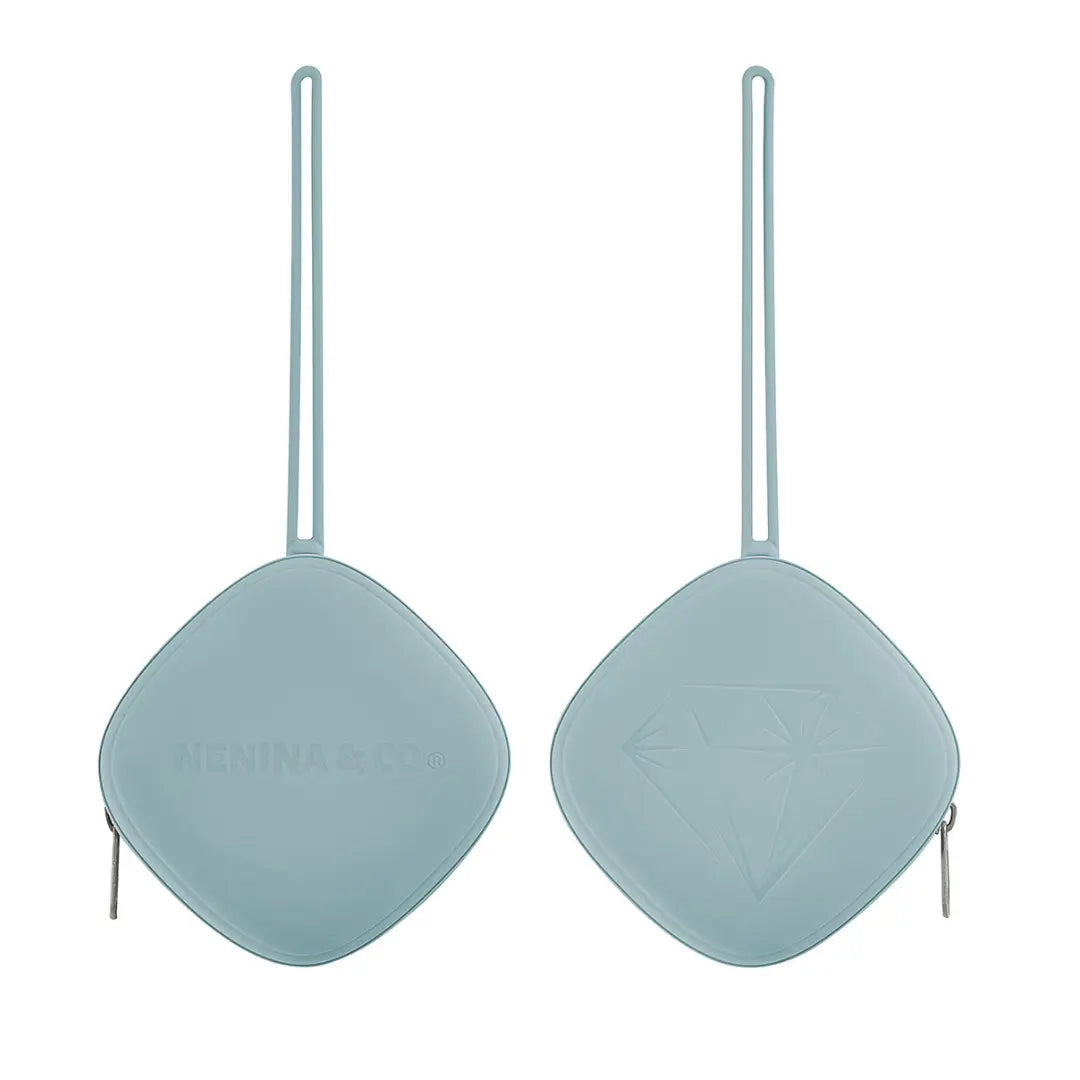 Kit Nenina & Co Azul + Gris| 2 Chupetes + 2 Chupeteros + Guardachupete