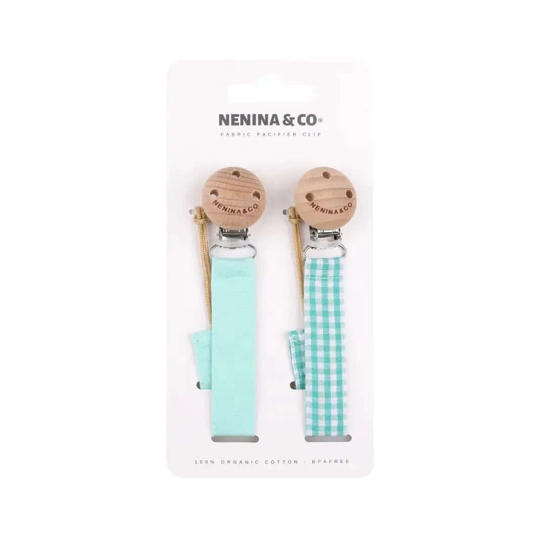 Kit Nenina & Co Mint + Celeste| 2 Chupetes + 2 Chupeteros + Guardachupete