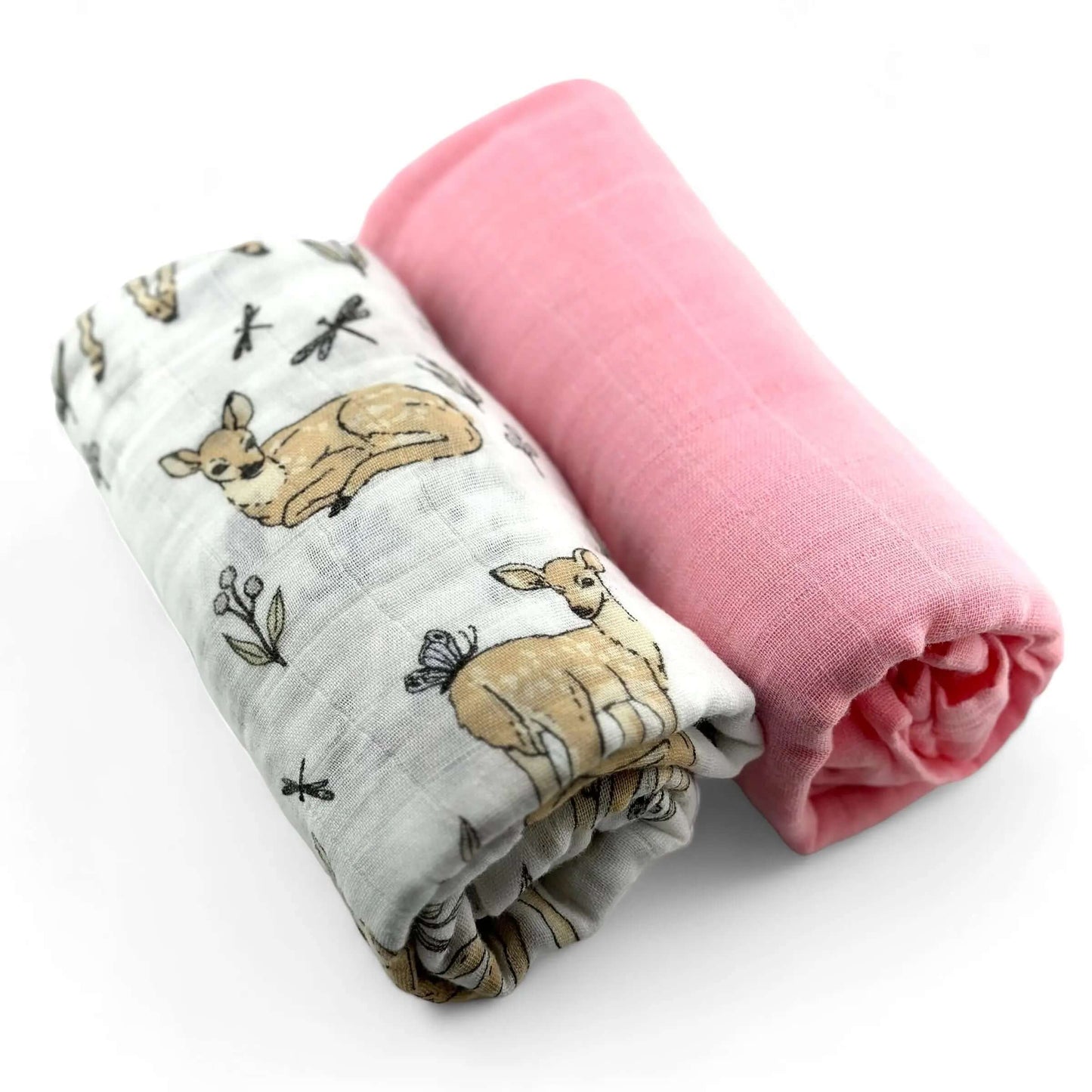 Pack 2 Muselinas Cotton + Bambi Rosa 70% Bamboo +30 % Algodón Nenina & Co