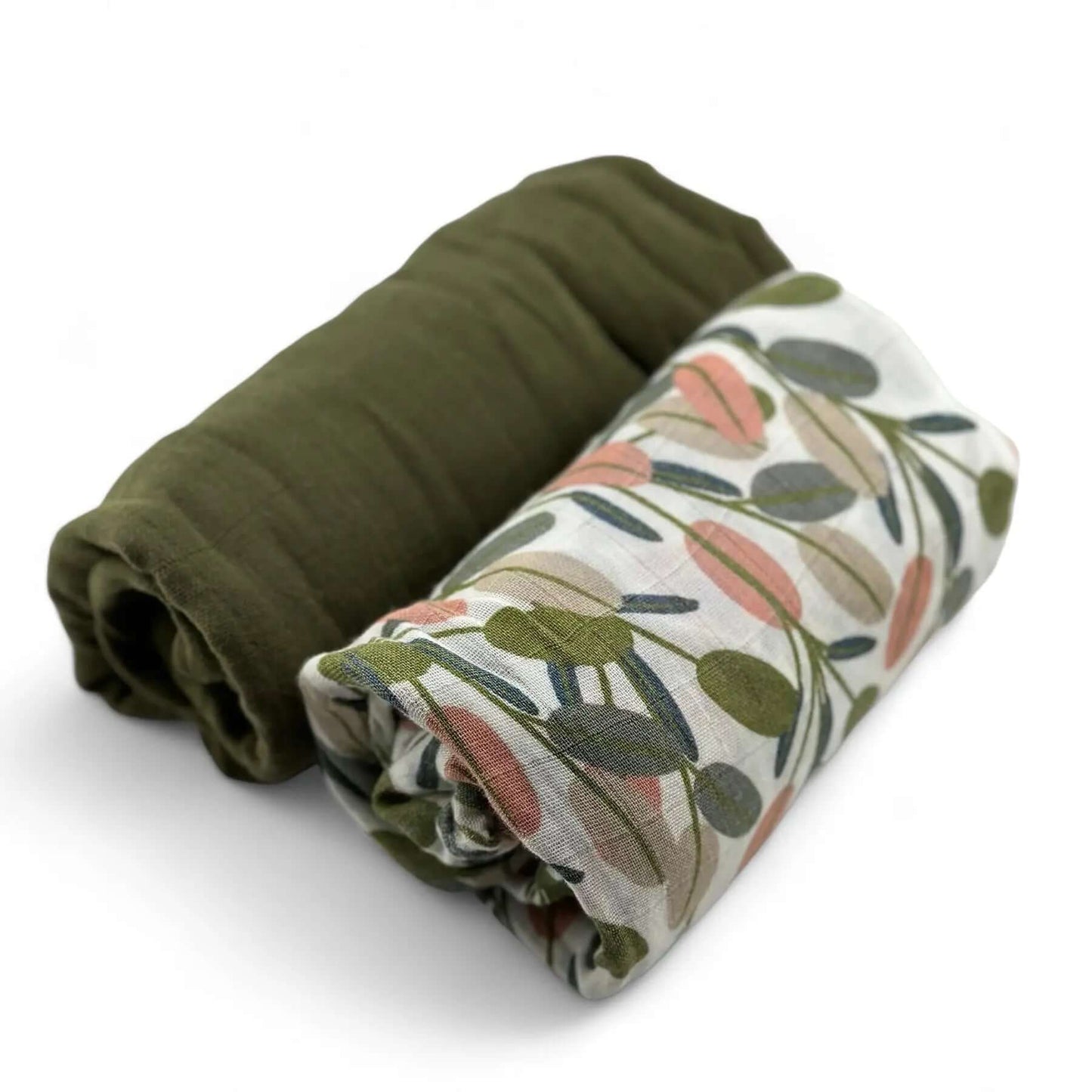 Pack 2 Muselinas Nature + Oliva  70% Bamboo +30 % Algodón Nenina & Co