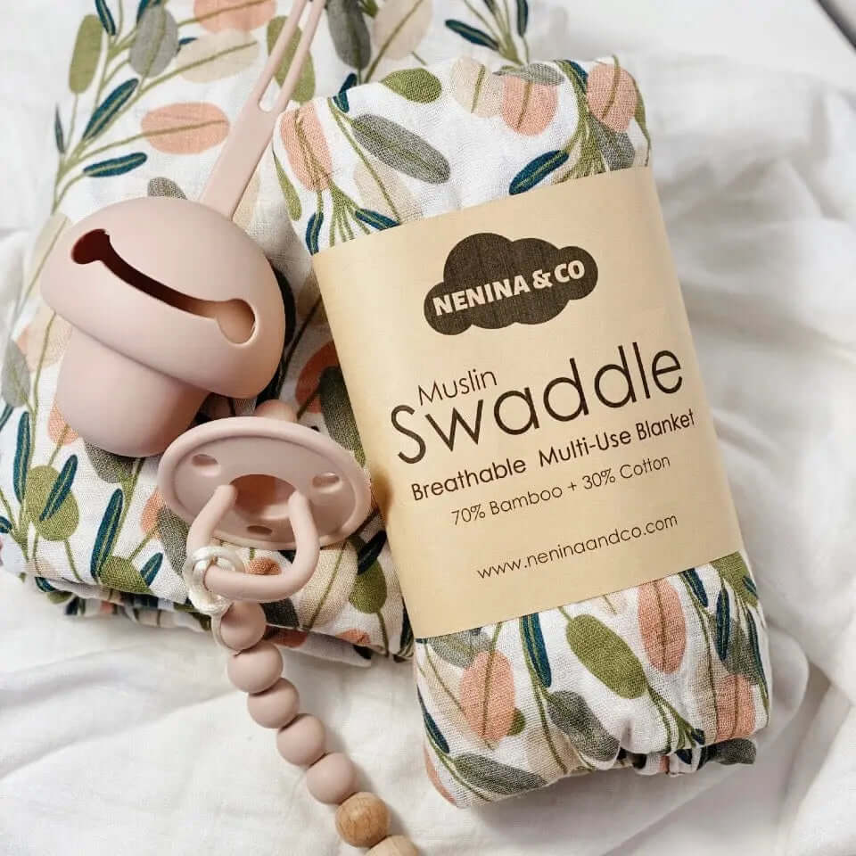 Pack 2 Muselinas Nature + Oliva  70% Bamboo +30 % Algodón Nenina & Co