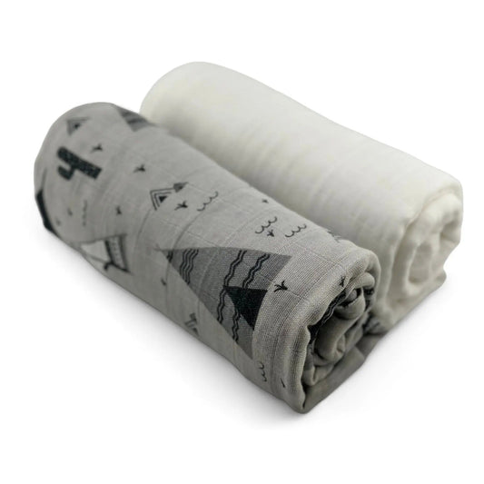 Pack 2 Muselinas Patagonia + White 70% Bamboo +30 % Algodón Nenina & Co