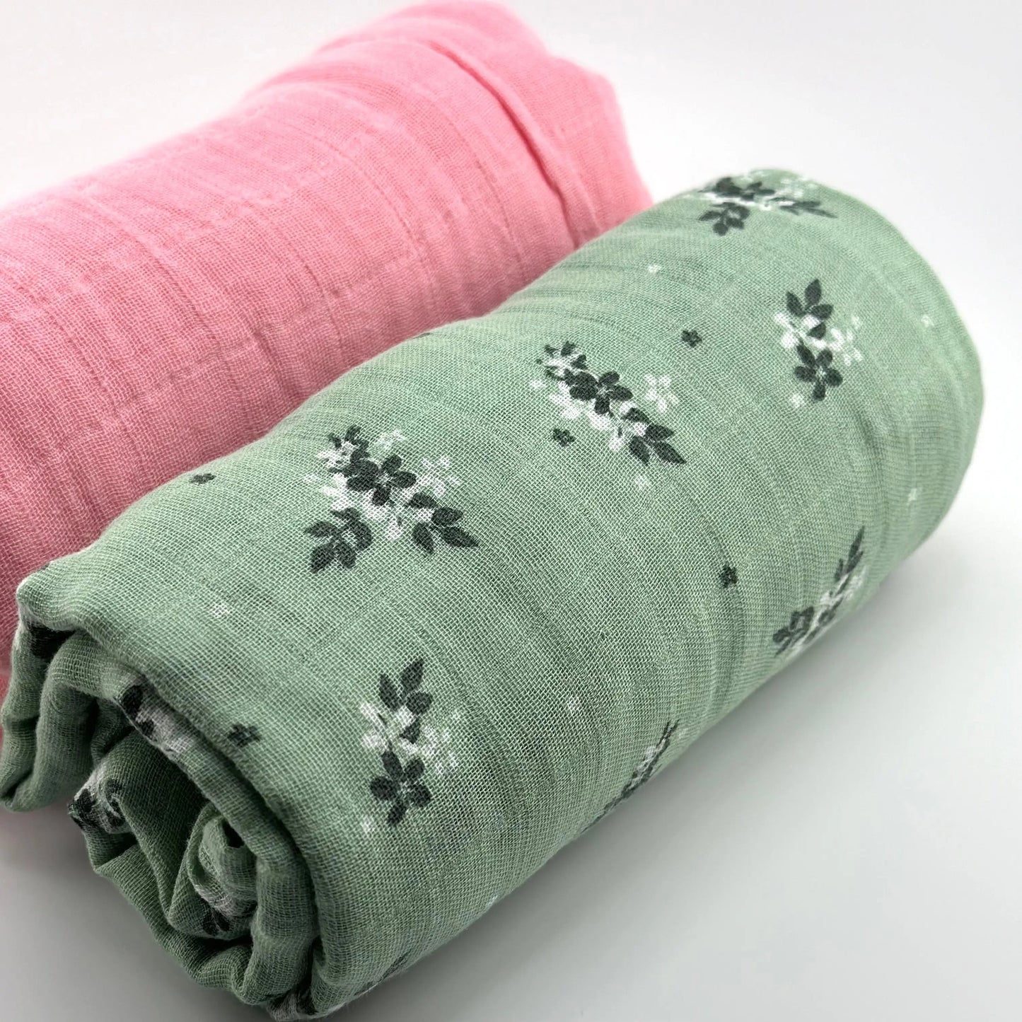 Pack 2 Muselinas Rosa + Flower 70% Bamboo +30 % Algodón Nenina & Co