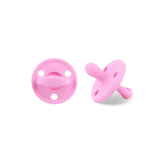 Kit Nenina & Co – Rosa chicle | 2 Chupeteros Algodón Orgánico + 1 Chupete Clásico de Silicona