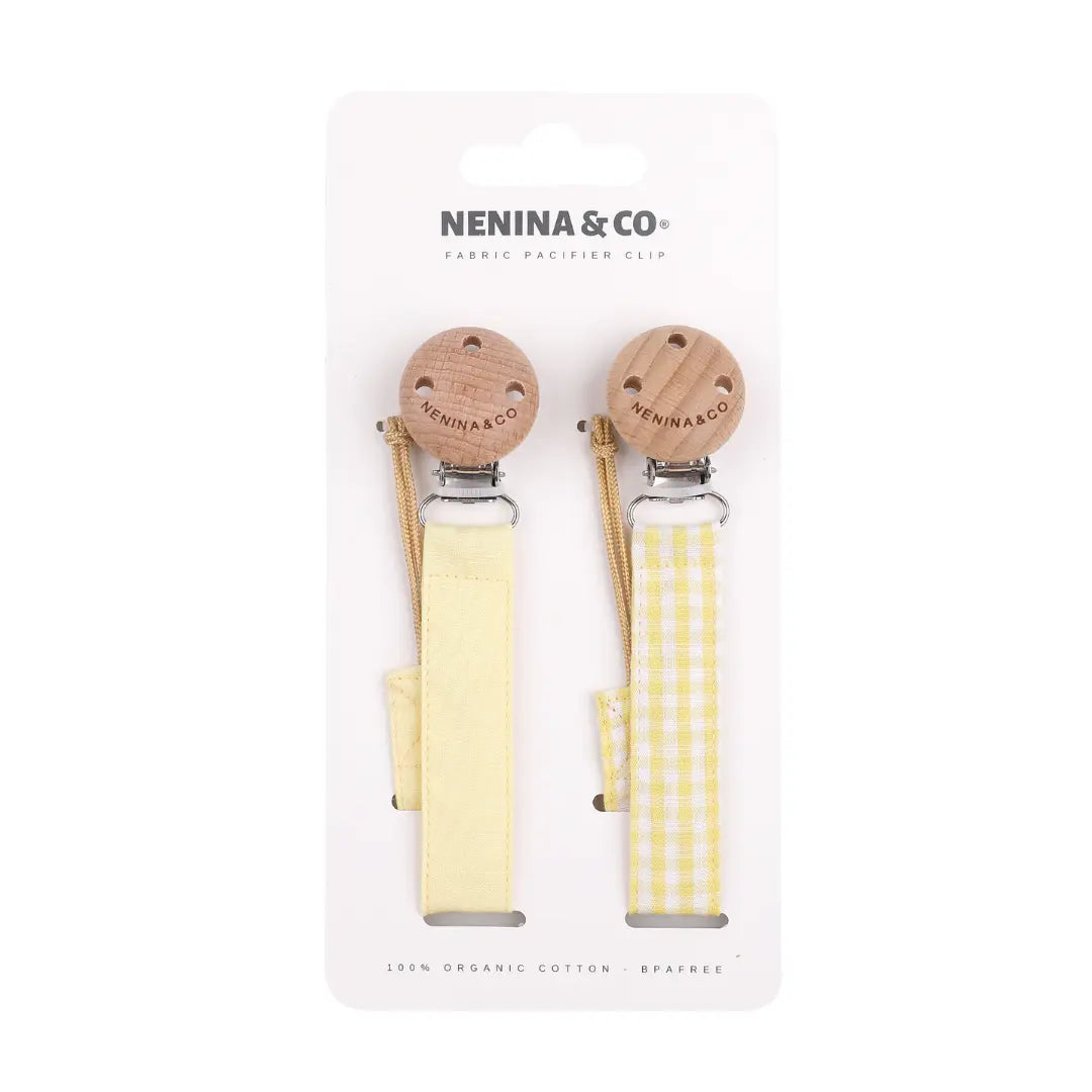 Pack 2 chupetes + Pack 2 chupeteros Azul y Amarillo  DIAMOND By Nenina & Co