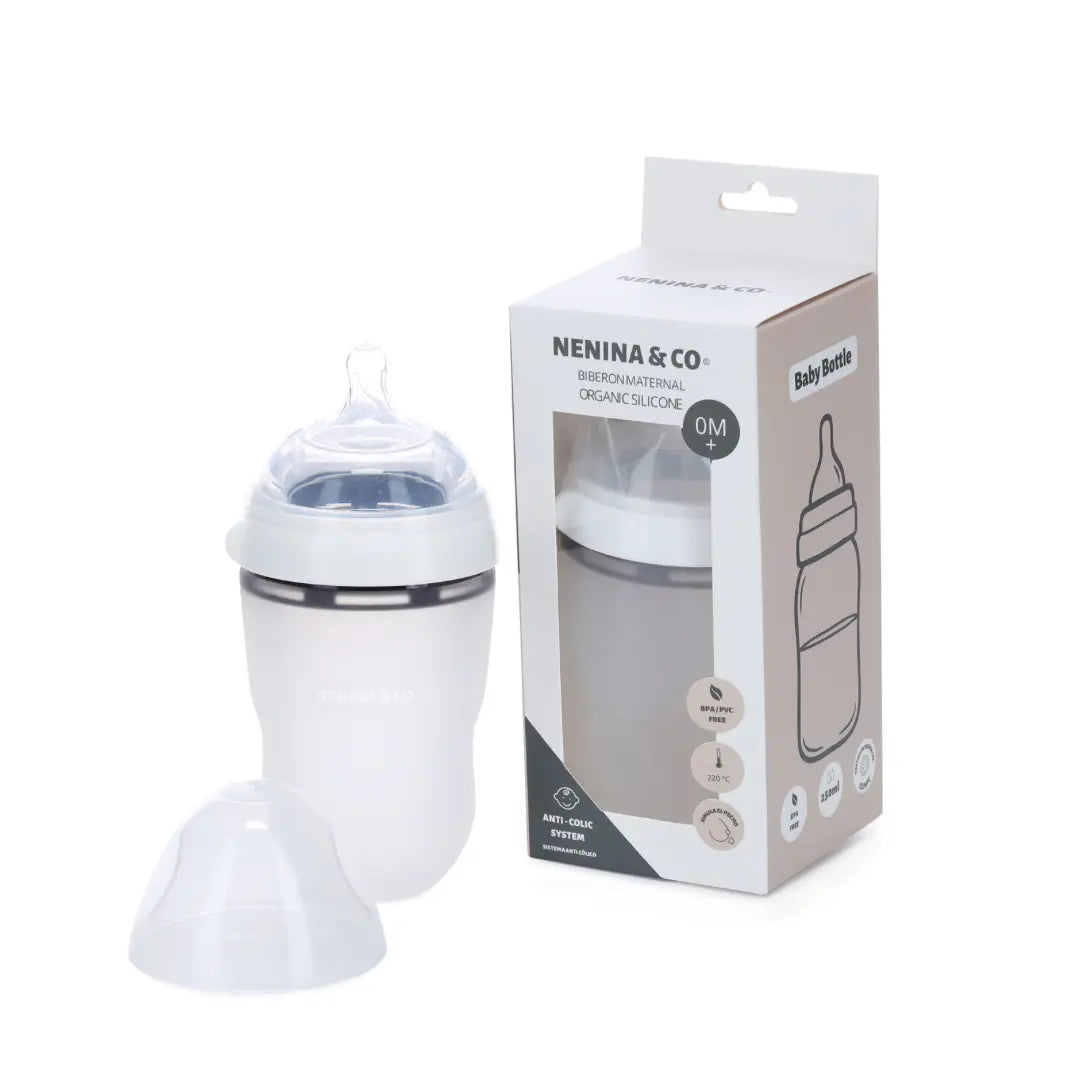 Kit de Biberón y Chupete Clásico con Chupeteros de Algodón para Bebé Recién Nacido | Nenina & Co