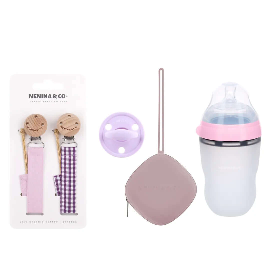 Pack Biberon + Guardachupete + 1 Chupete DIAMOND + 2 Chupeteros Nenina & Co