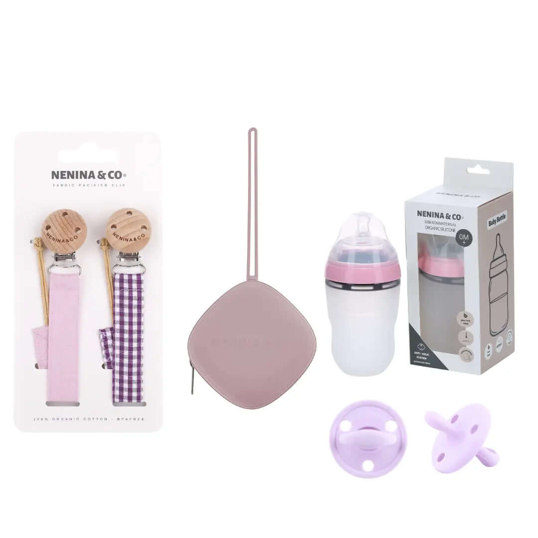 Pack Biberon + Guardachupete + 1 Chupete DIAMOND + 2 Chupeteros Nenina & Co