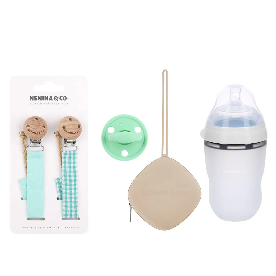 Pack Biberon + Guardachupete + 1 Chupete DIAMOND + 2 Chupeteros Nenina & Co