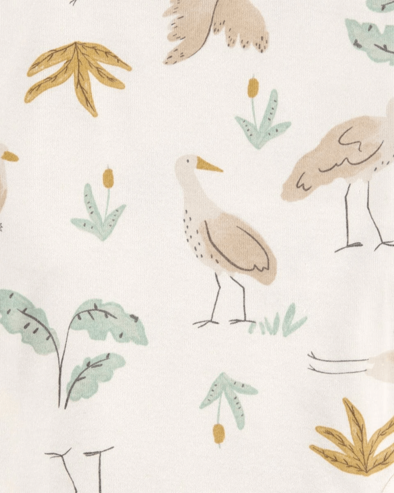 Pack cuatro bodies algodón manga larga diseño aves