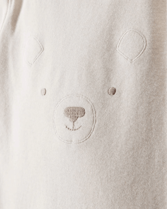 Pack cuatro piezas body manga larga con diseño de oso malva