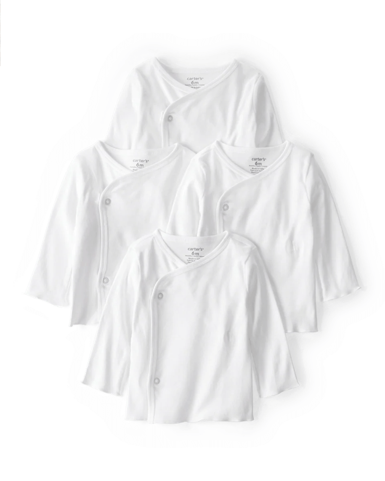 Pack cuatro batitas con diseño blanco liso