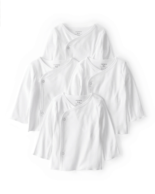 Pack cuatro batitas con diseño blanco liso