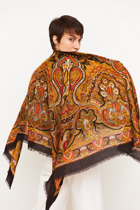 Pañuelo Pisto o Cien Colores lana negro