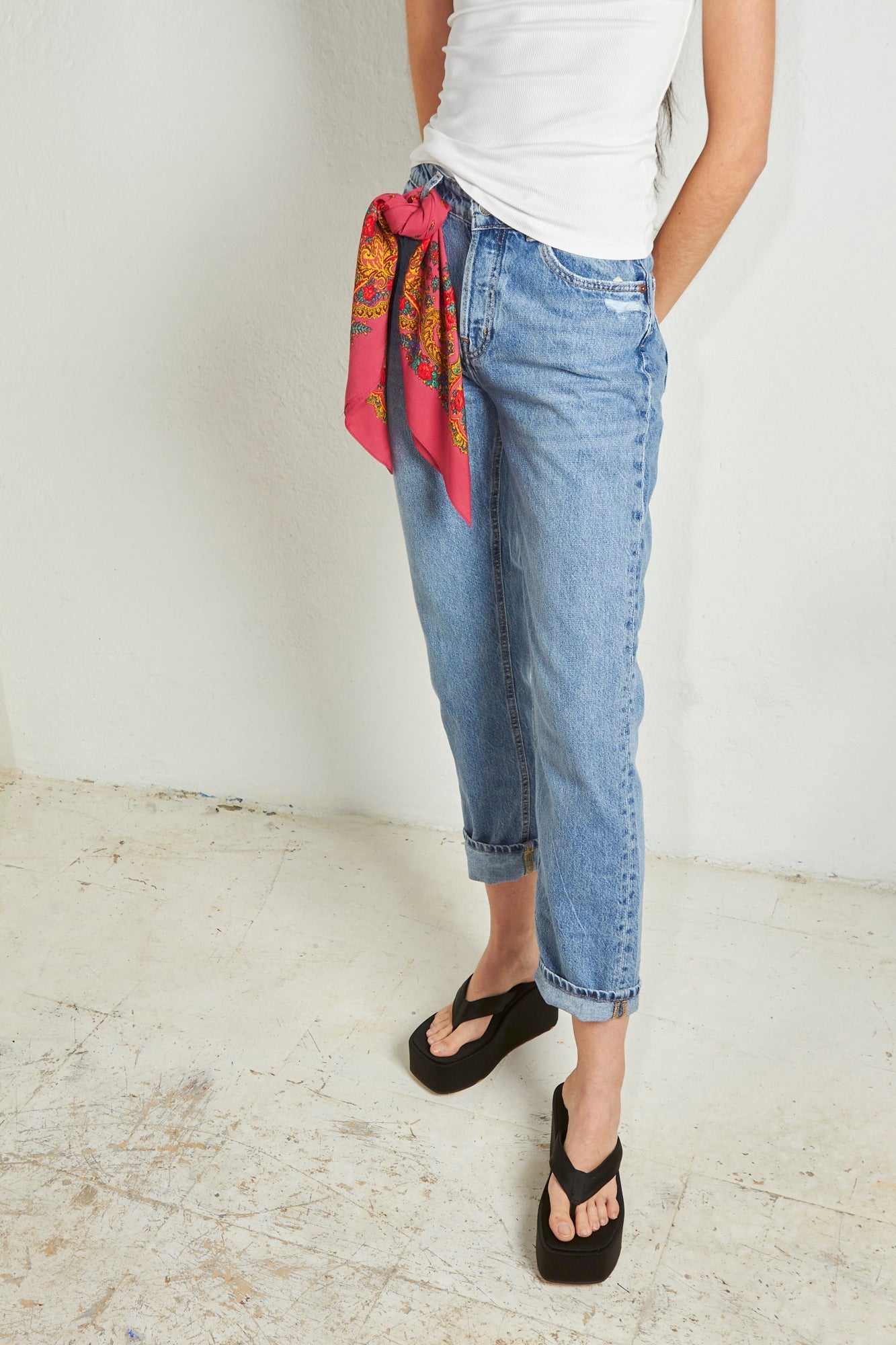 Pañuelo portugués cadena rosa