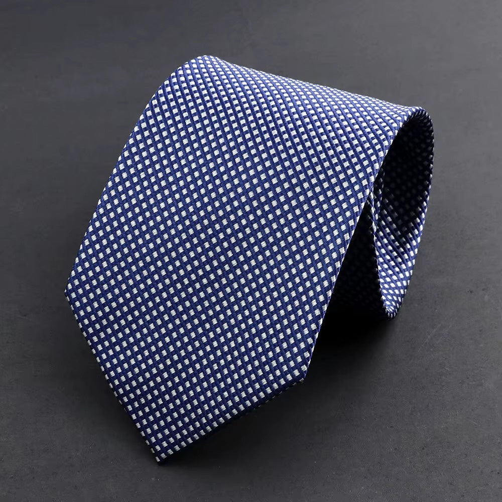 Ravello · Corbata azul marino 100% seda estilo italiano con microestampado geométrico