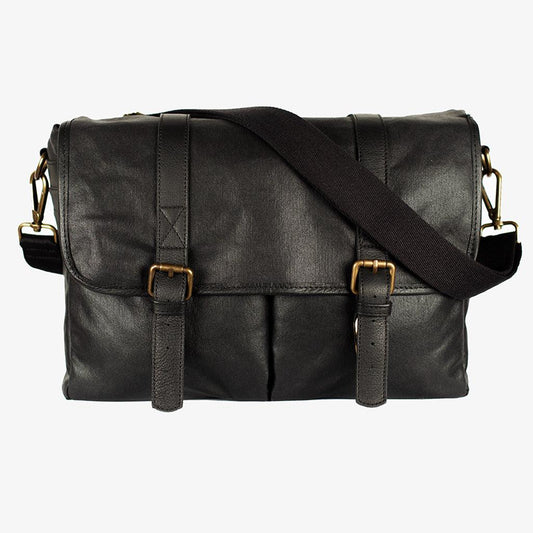 Black Waxed Canvas Camera Bag crossbody for full-frame camera