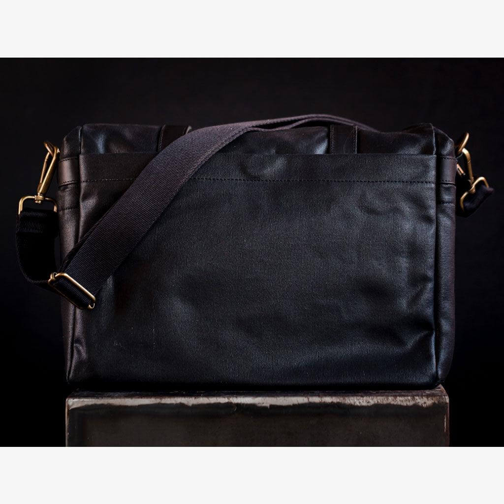 Black Waxed Canvas Camera Bag removable divider for customizable protection