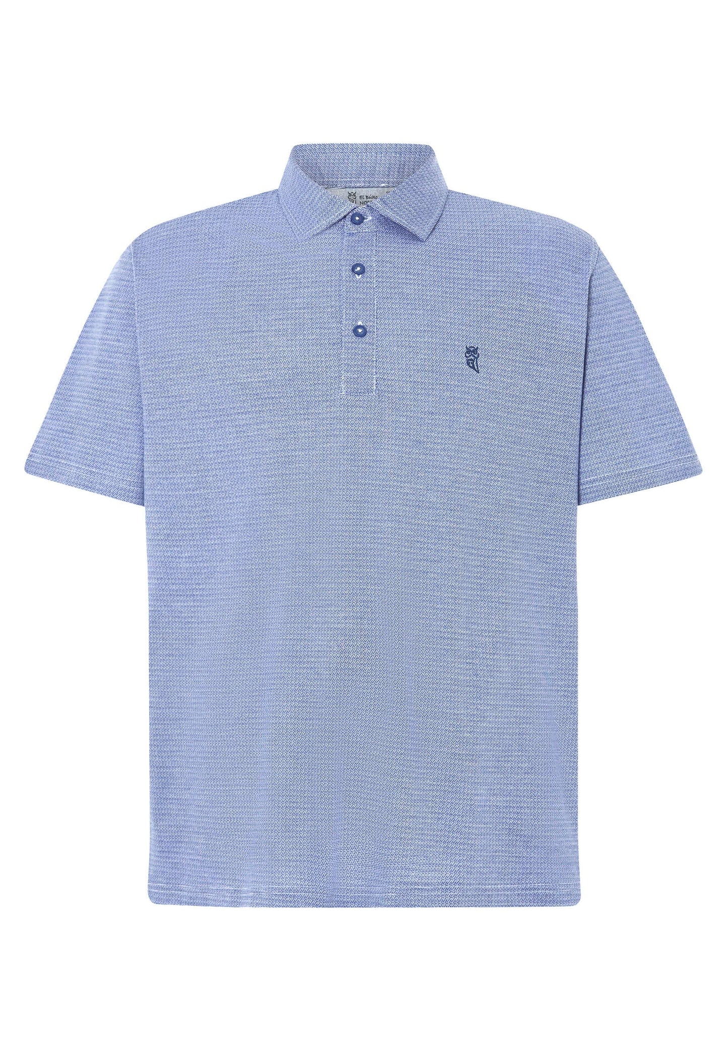 Polo Hombre Manga Corta Premium Algodón Geométrico - Azul 0008_33