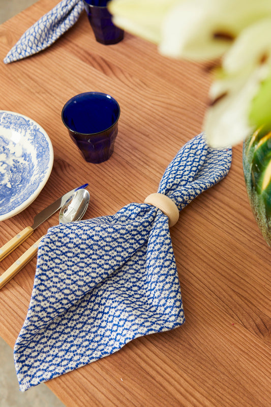 Servilleta ojo de perdiz azul (pack de 2)