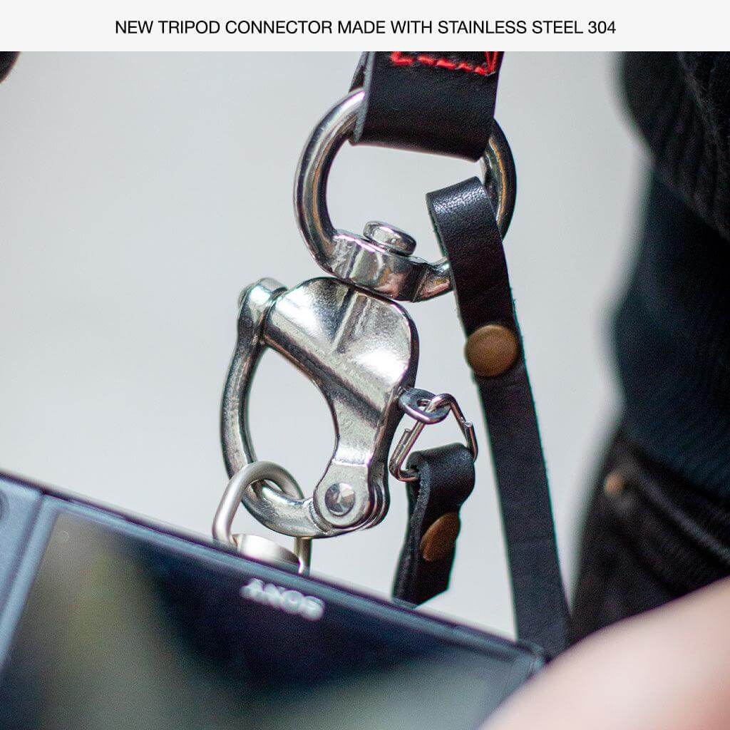 Tanned Dual Leather Camera Strap made with high-quality premium leather