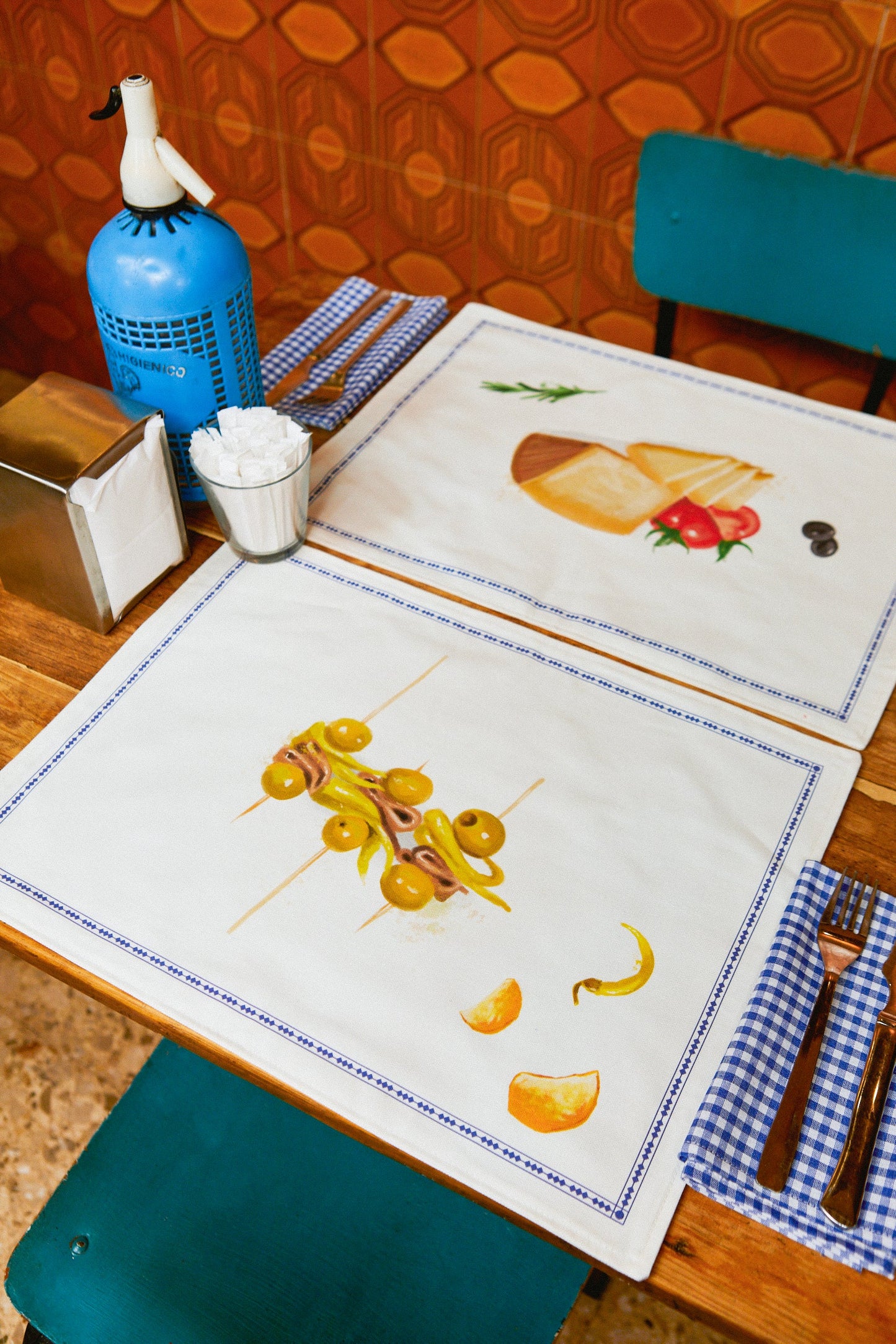 Mantel individual reversible tapas aperitivo (pack de 2)