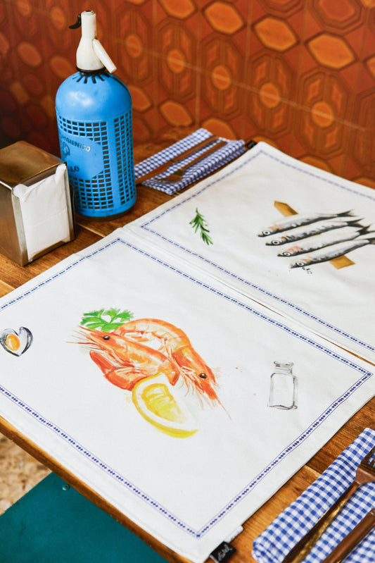 Mantel individual reversible tapas mar (pack de 2)