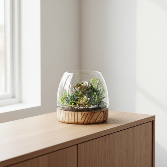 Terario Pequeño en madera de tung Natural - 13x13cm