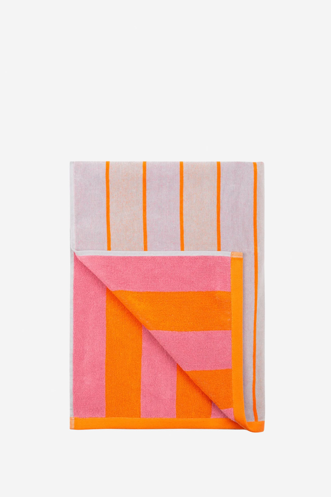 Toalla playa reversible rosa y naranja 100x182 cm
