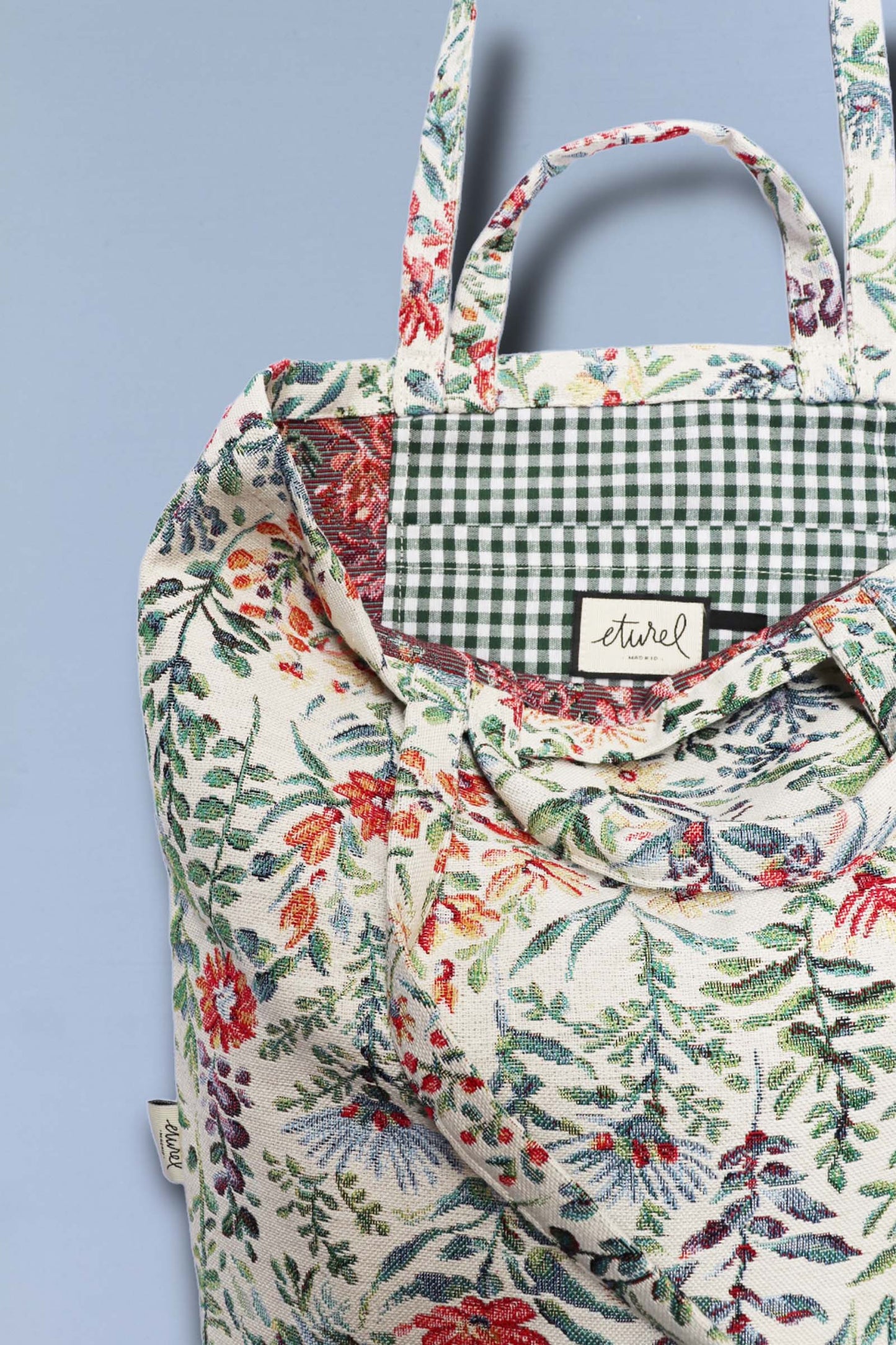 Tote Bag tejido jacquard flores azaleas