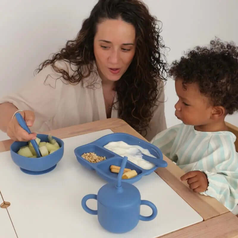 Babero con manga impermeable Vertical Stripes Nenina & Co