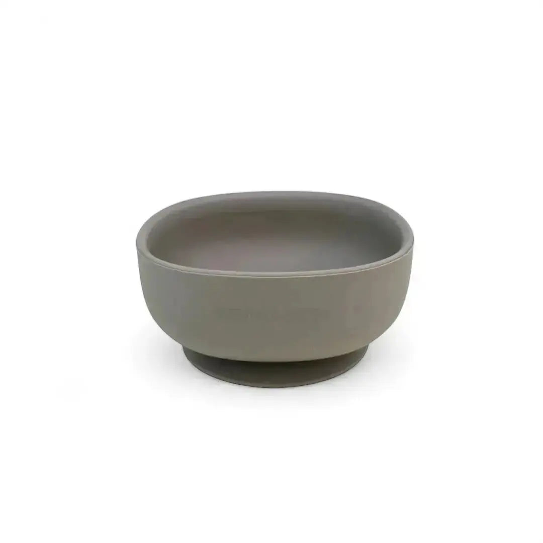 Kit Deluxe Vajilla + Babero BLW Gris 9 Piezas de Silicona orgánica con ventosas Nenina & Co