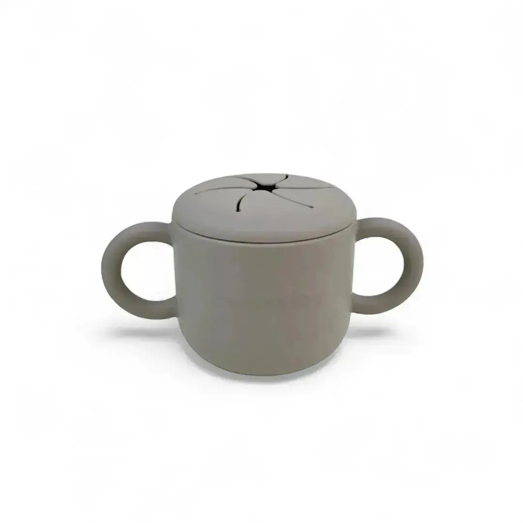 Kit Deluxe Vajilla + Babero BLW Gris 9 Piezas de Silicona orgánica con ventosas Nenina & Co