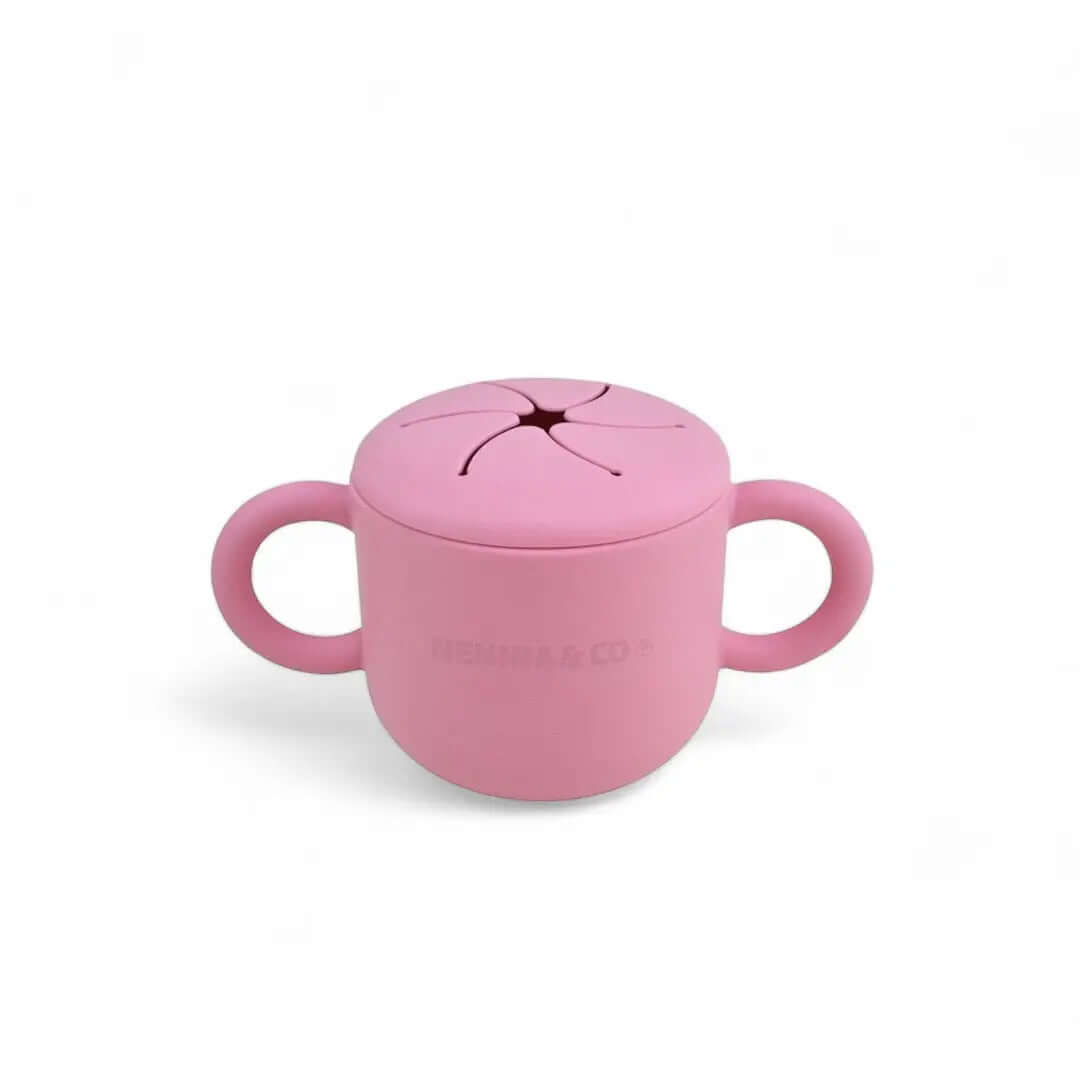 Kit Deluxe Vajilla + Babero BLW Pink 9 Piezas de Silicona orgánica con ventosas Nenina & Co