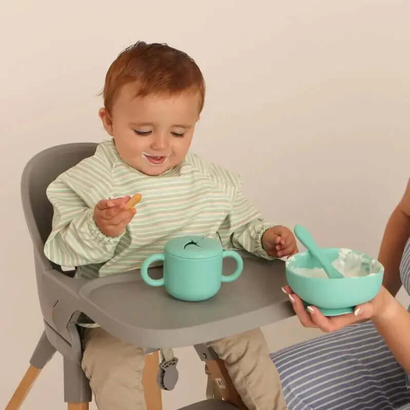 Vajilla BLW Turquesa 9 Piezas de Silicona orgánica con ventosas Nenina & Co