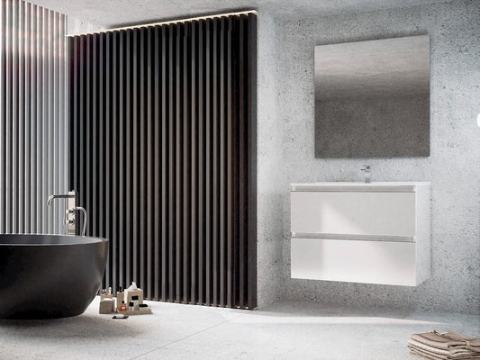 mueble de baño blanco suspendido Blanco Brillo