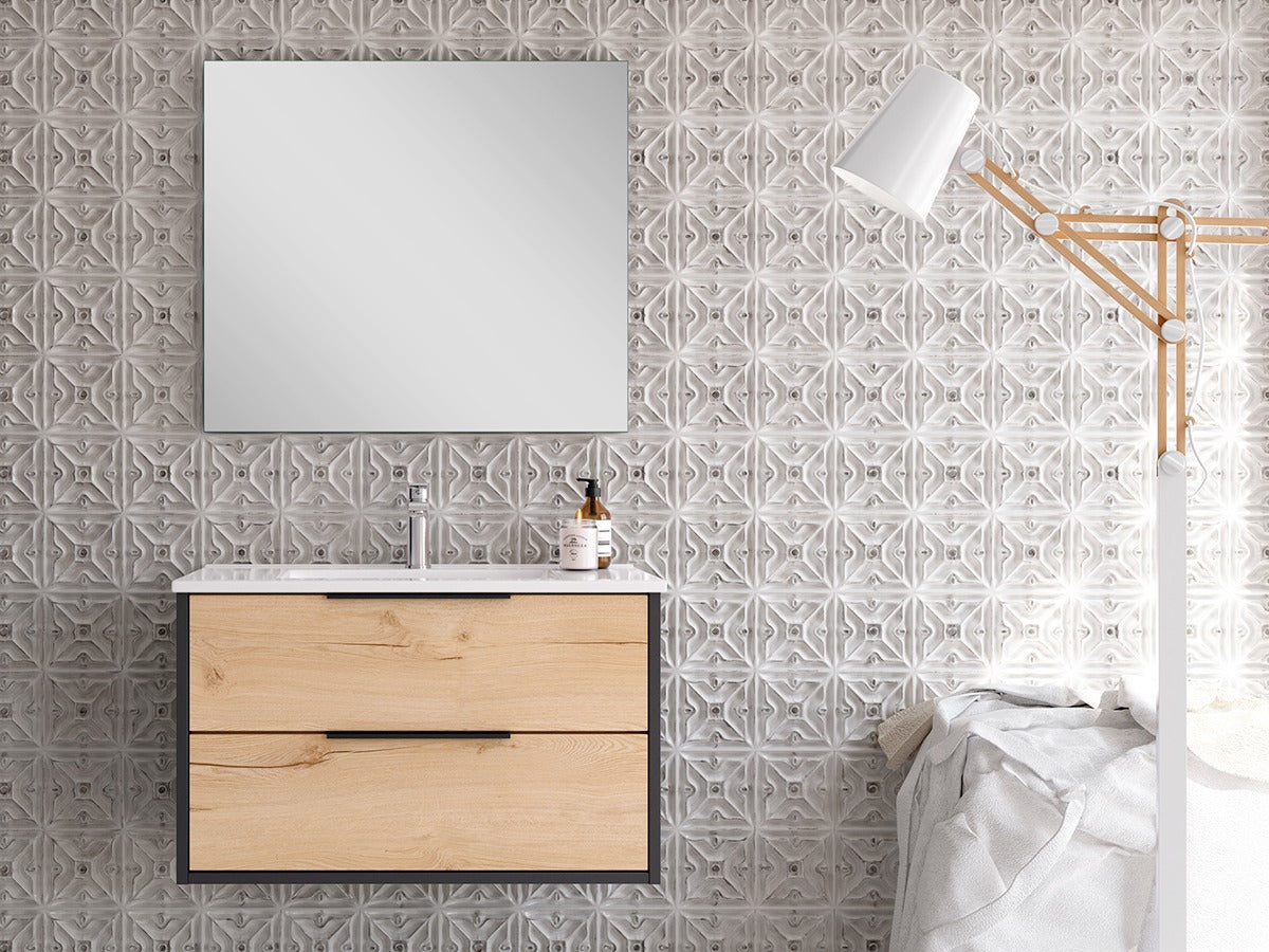 BATHME TWO Conjunto Mueble de Baño Completo 80 cm Negro