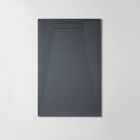 Plato de Ducha Rectangular Gel Coat Color Grafito con textura pizarra natural