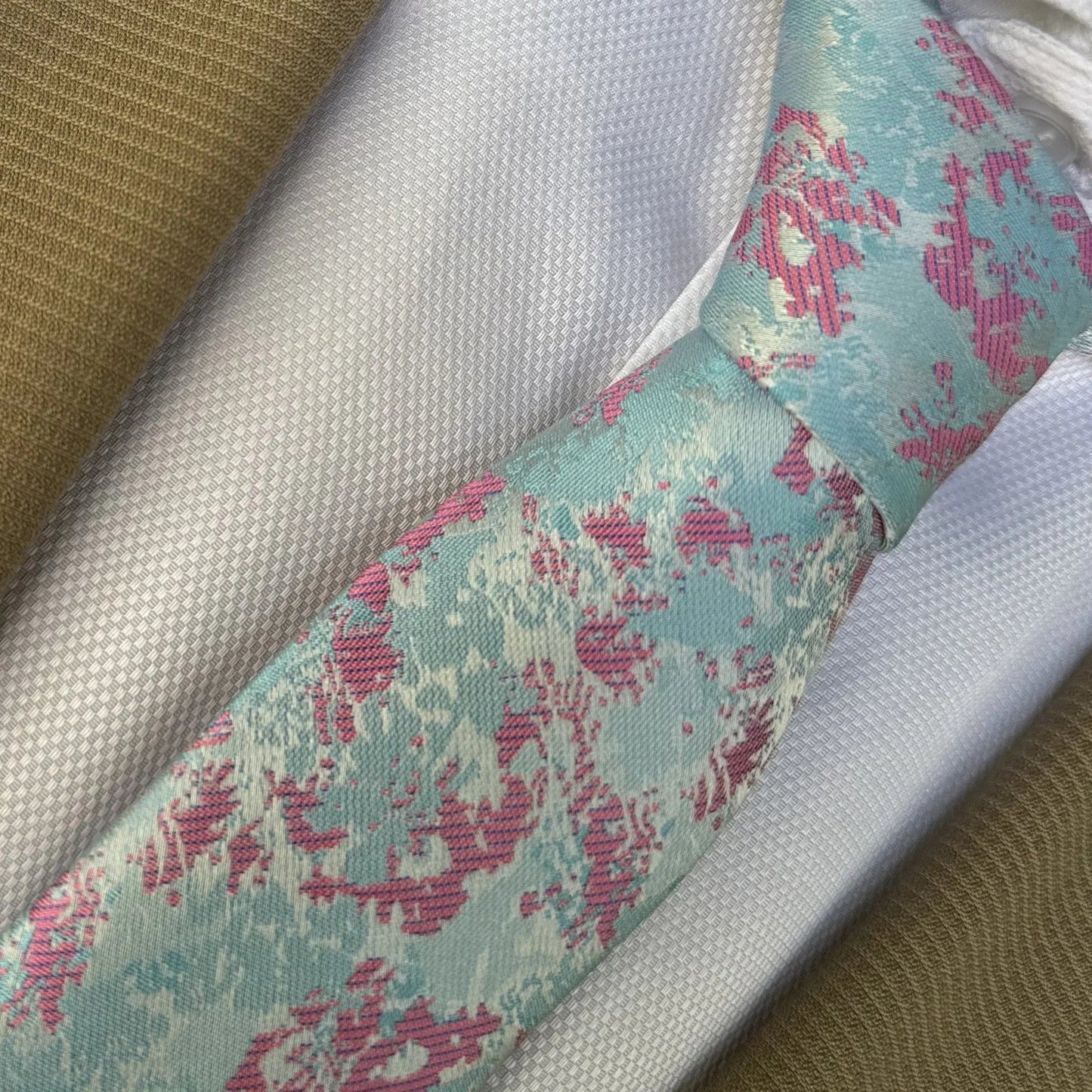 Algodón de azúcar · corbata azul pálido y rosa