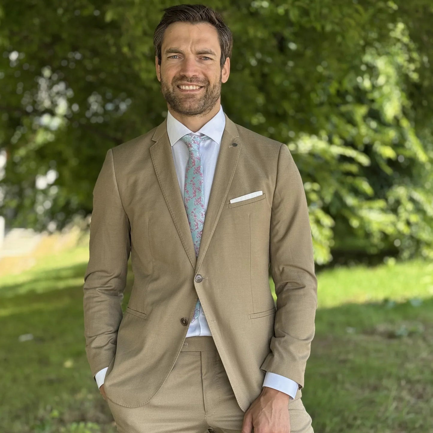 Algodón de azúcar · corbata azul pálido y rosa
