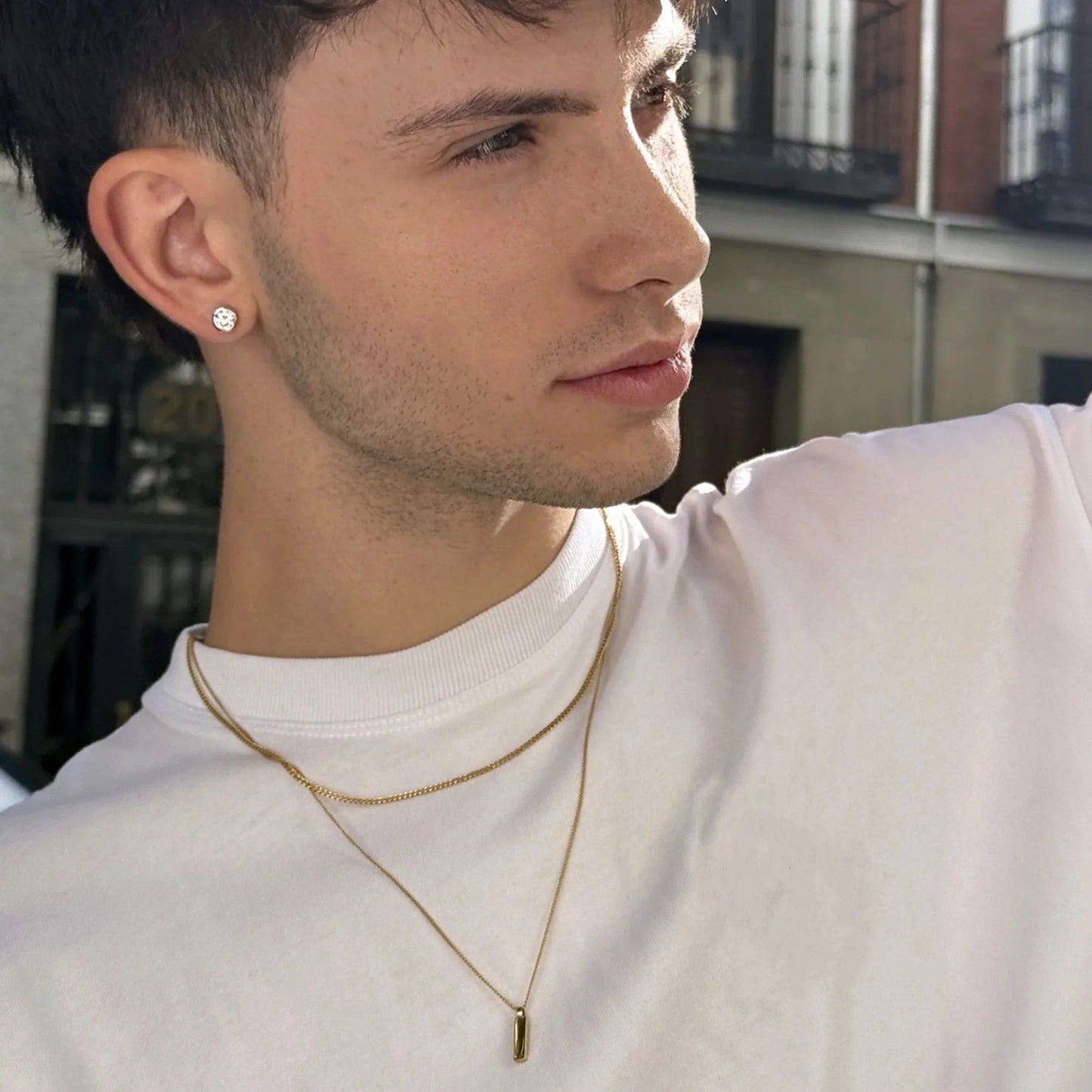 Collar Alnitak · Collares con colgante para hombre de acero inoxidable enchapado en oro de 18 k