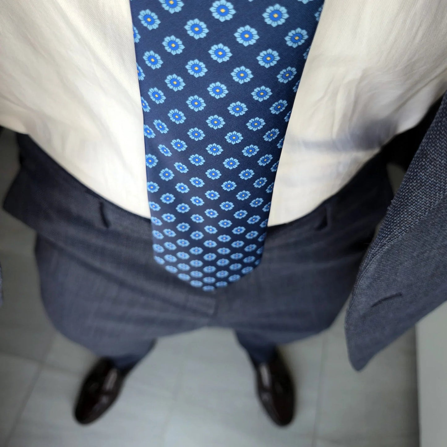 Ancona · corbata azul estilo italiano