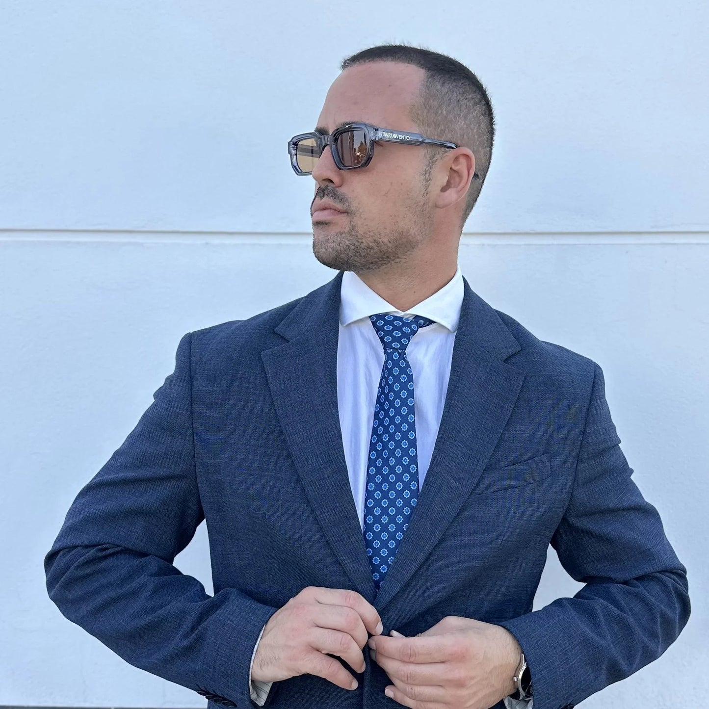 Ancona · corbata azul estilo italiano