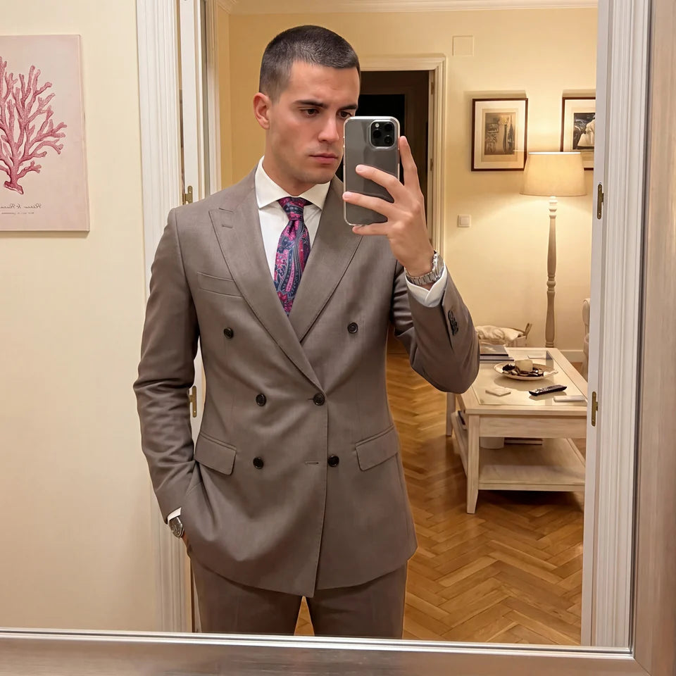 Avignon · corbata con estampado paisley rosa