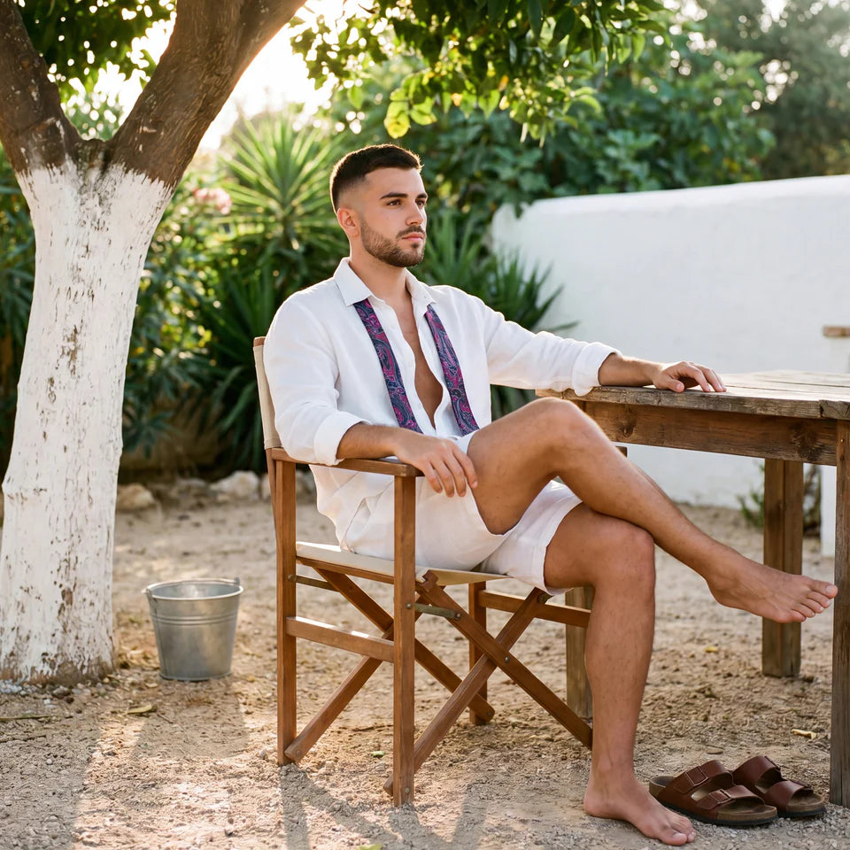 Avignon · corbata con estampado paisley rosa